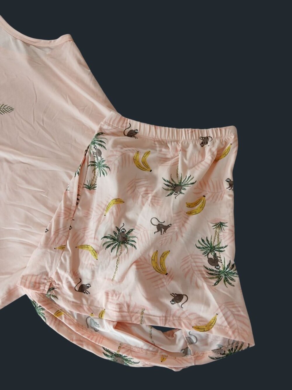 JoySpun Womens Peach Jungle Print Tank Top Shorts Pajamas XL Recycled Poly NWT - Picture 2 of 14